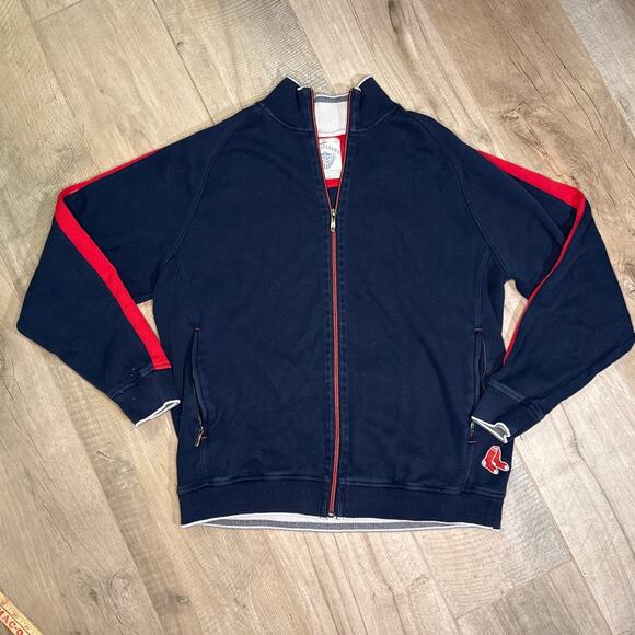 TOMMY BAHAMA BOSTON RED SOX Men Sz Large Navy Embroidered Full Zip 100 Yr Jacket - Picture 3 of 6